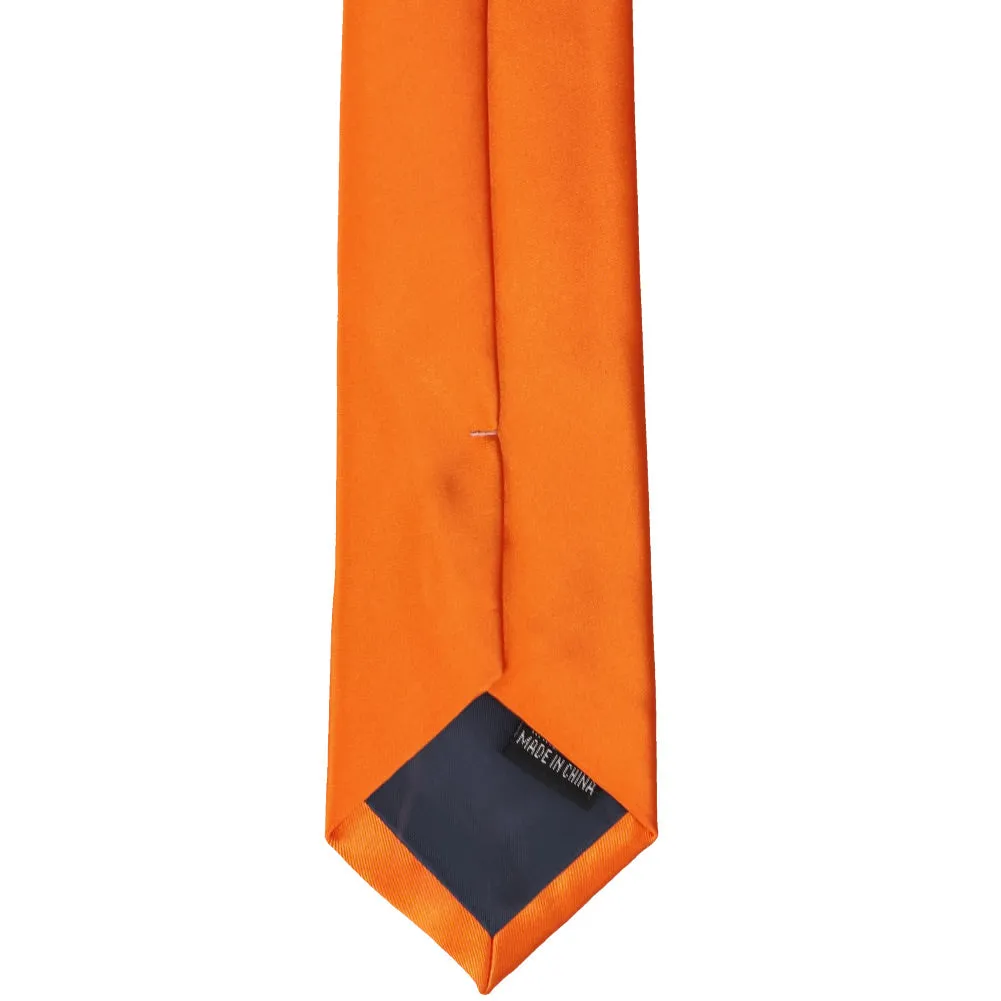 Orange Premium Slim Necktie, 2.5" Width sold by TieMart product image thumbnail 4