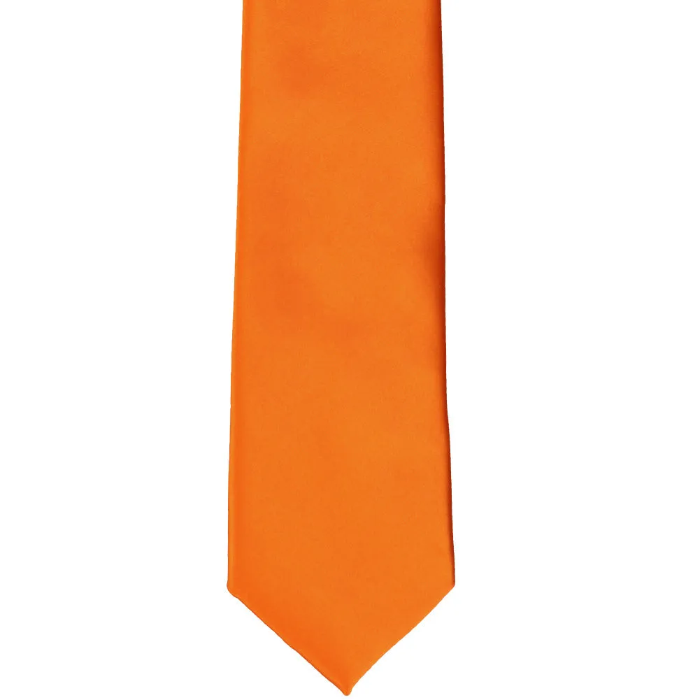 Orange Premium Slim Necktie, 2.5" Width sold by TieMart product image thumbnail 2