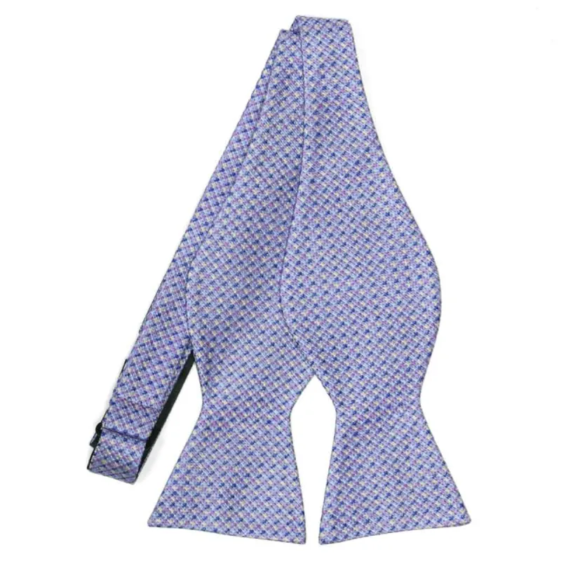 Lavender Coordinator Check Silk Self-Tie Bow Tie sold by TieMart