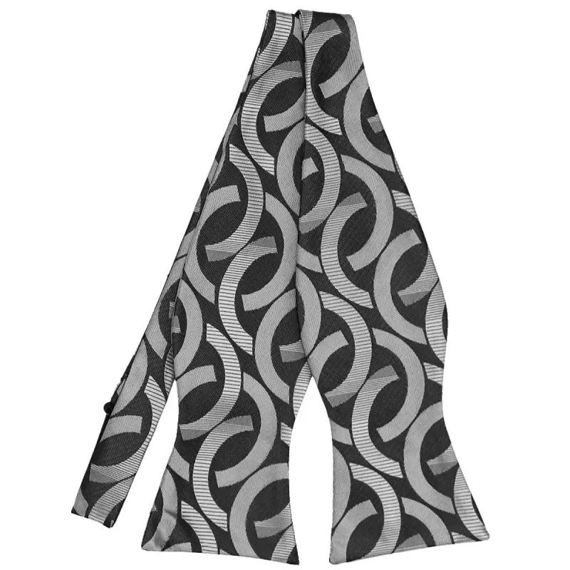 Black Kay Link Pattern Self-Tie Bow Tie sold by TieMart