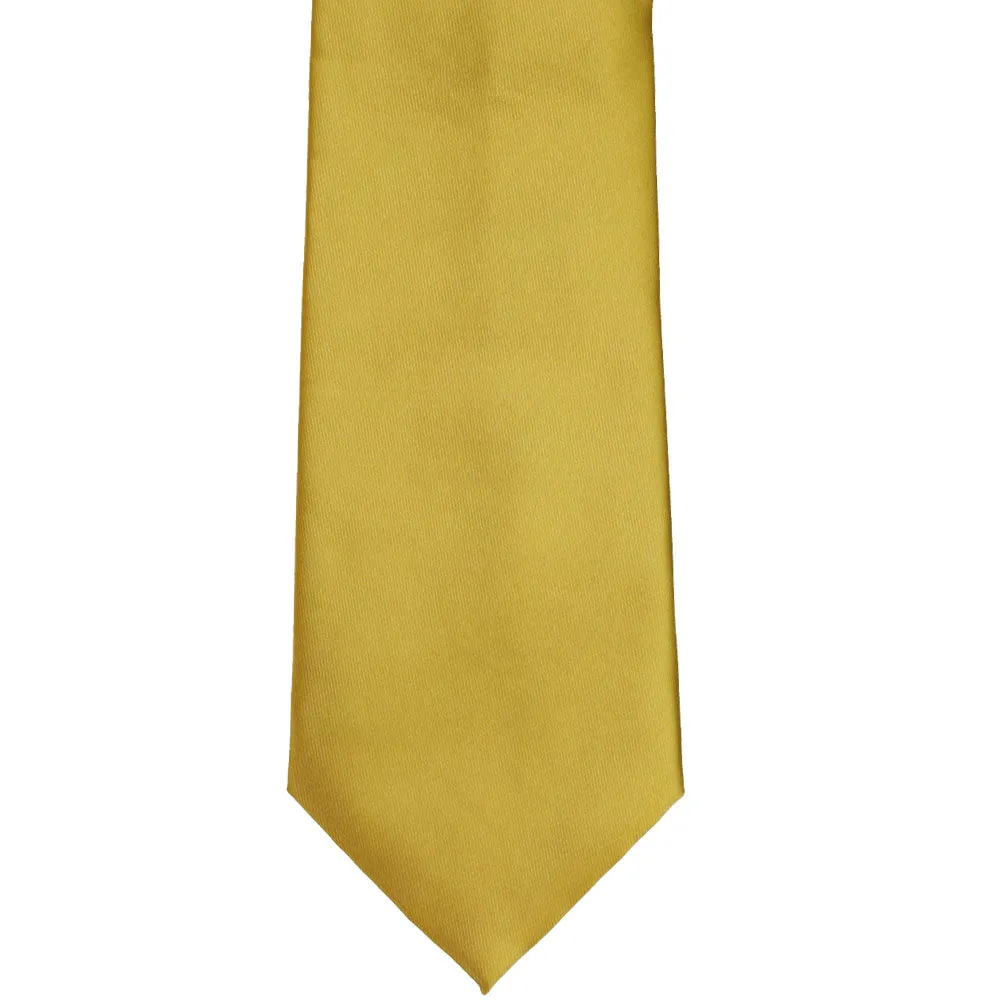 Gold Extra Long Solid Color Necktie sold by TieMart product image thumbnail 2