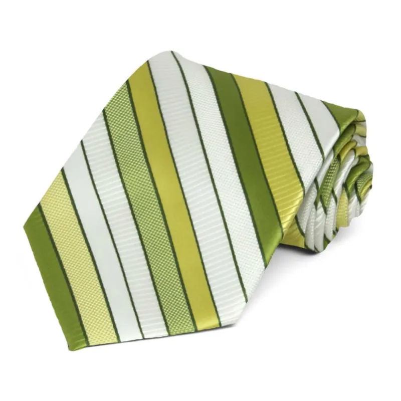 Asparagus Green Douglas Striped Necktie sold by TieMart