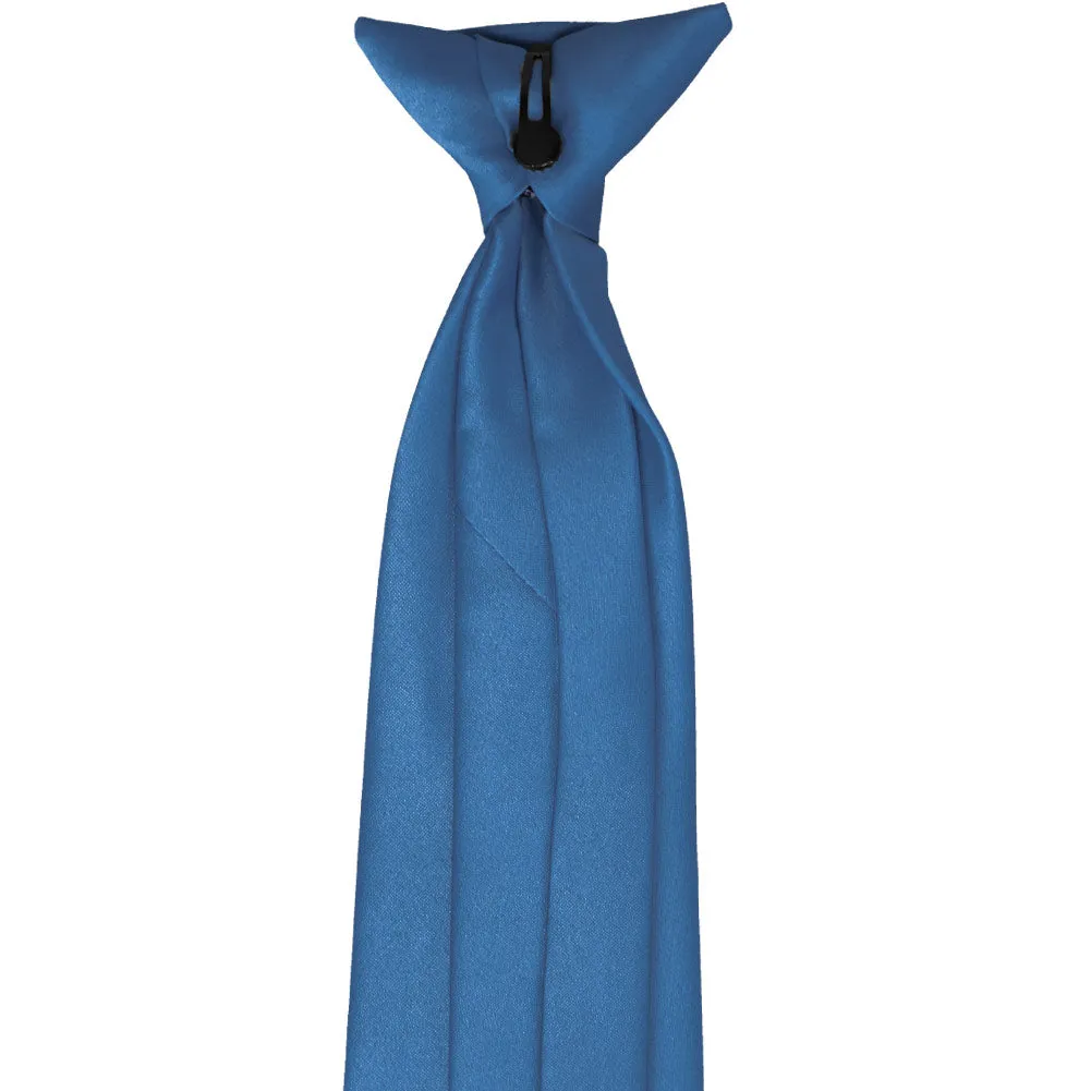 Blue Solid Color Clip-On Tie sold by TieMart product image thumbnail 4