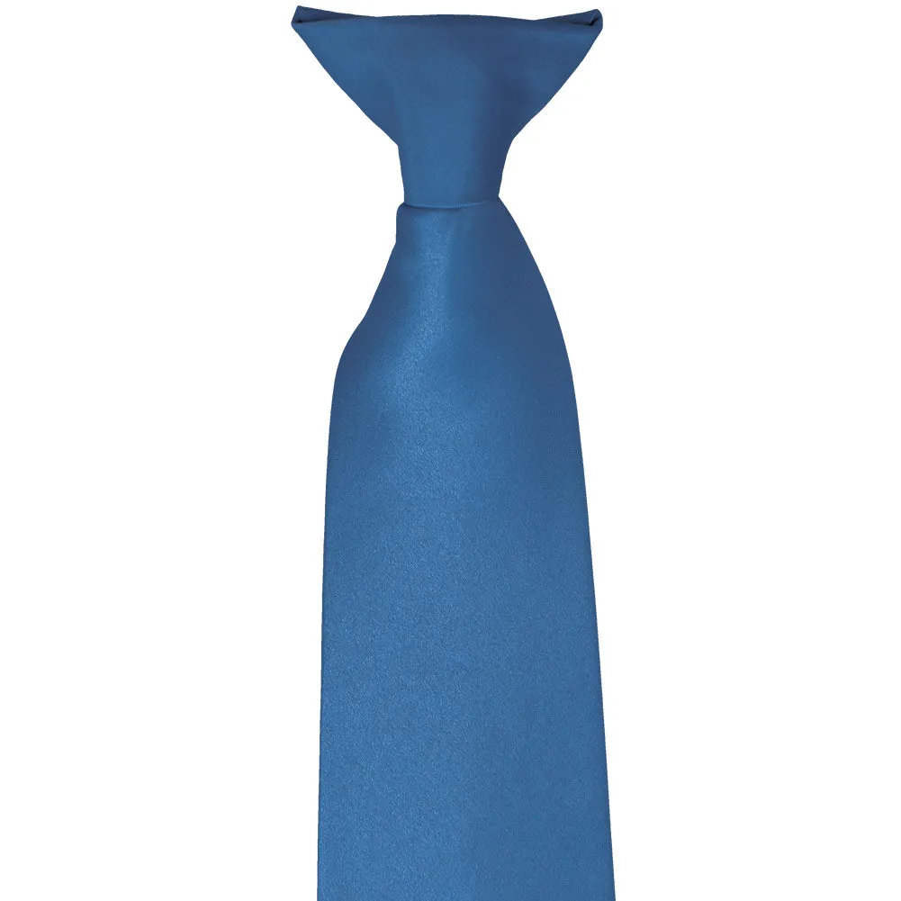 Blue Solid Color Clip-On Tie sold by TieMart product image thumbnail 2