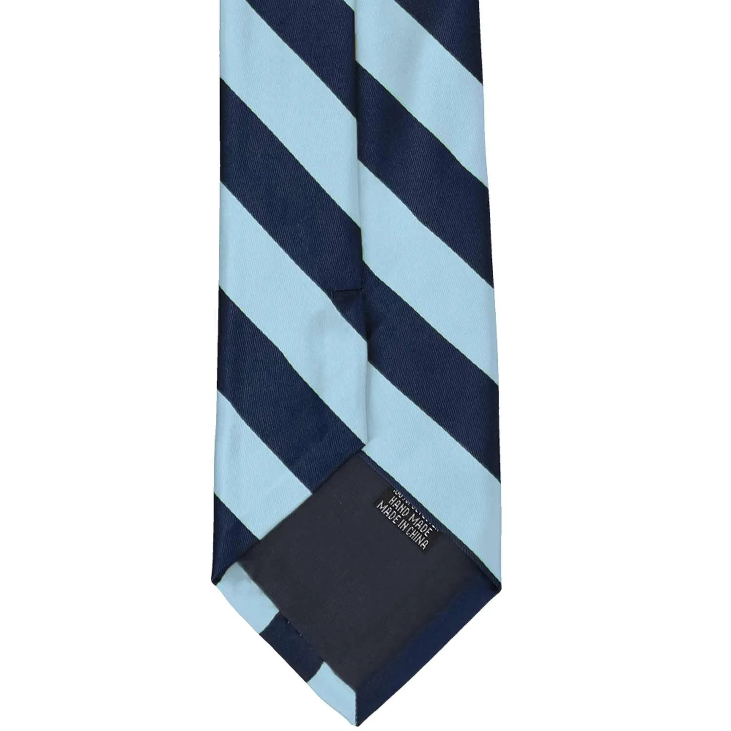 Navy Blue and Light Blue Striped Tie sold by TieMart product image thumbnail 5