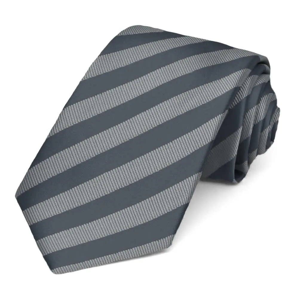 Gray Formal Striped Tie sold by TieMart
