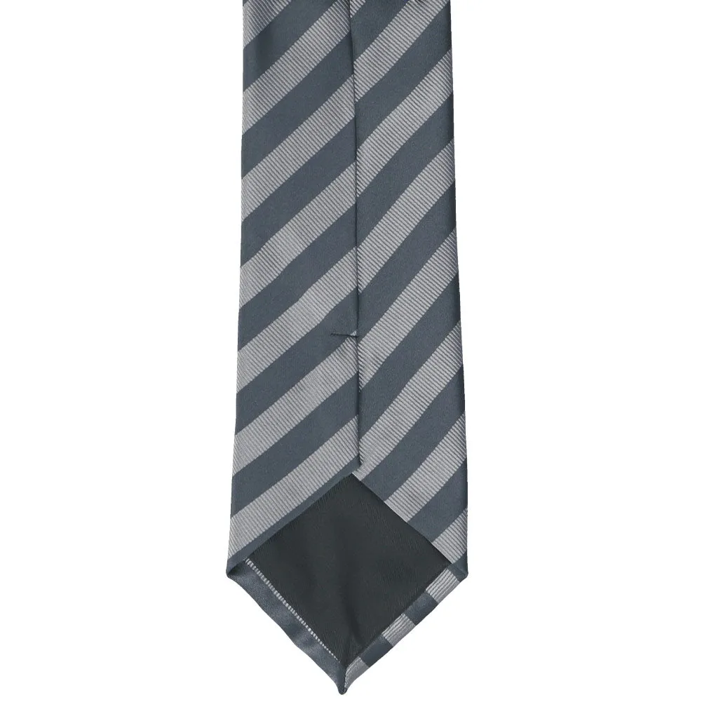 Gray Formal Striped Tie sold by TieMart product image thumbnail 4