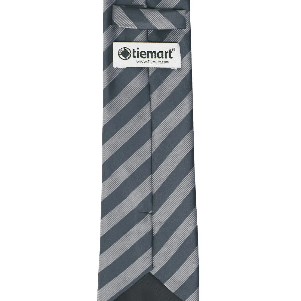 Gray Formal Striped Tie sold by TieMart product image thumbnail 3