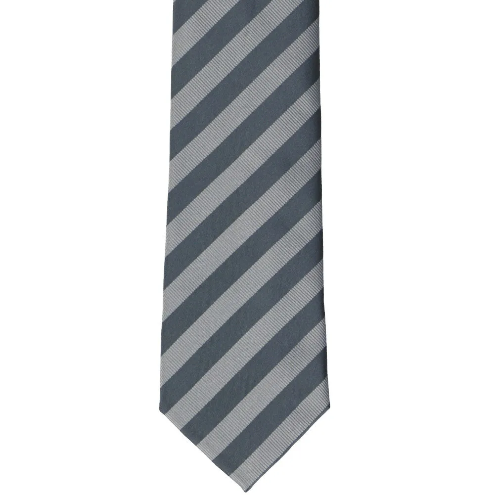 Gray Formal Striped Tie sold by TieMart product image thumbnail 2