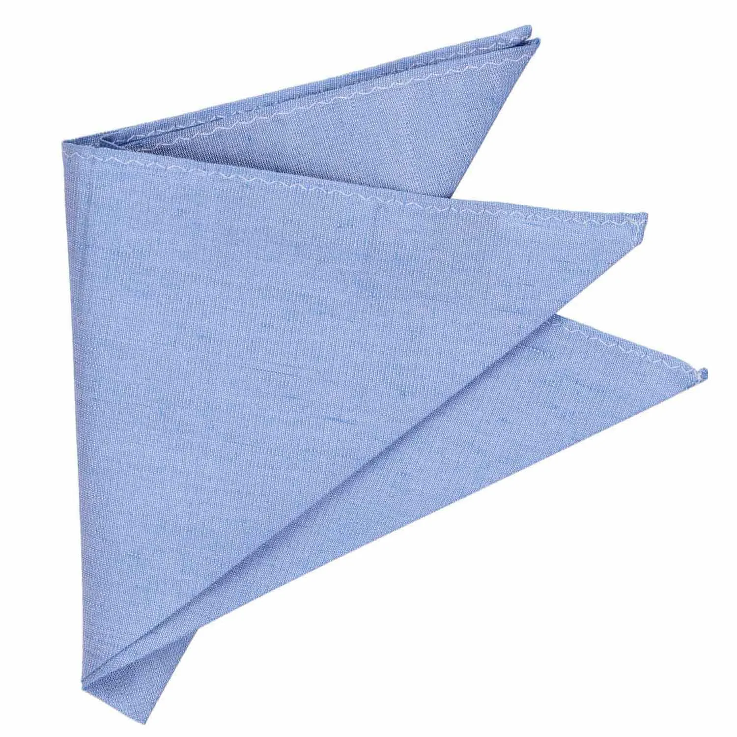 Cornflower Blue Regency Linen/Silk Pocket Square sold by TieMart product image thumbnail 3