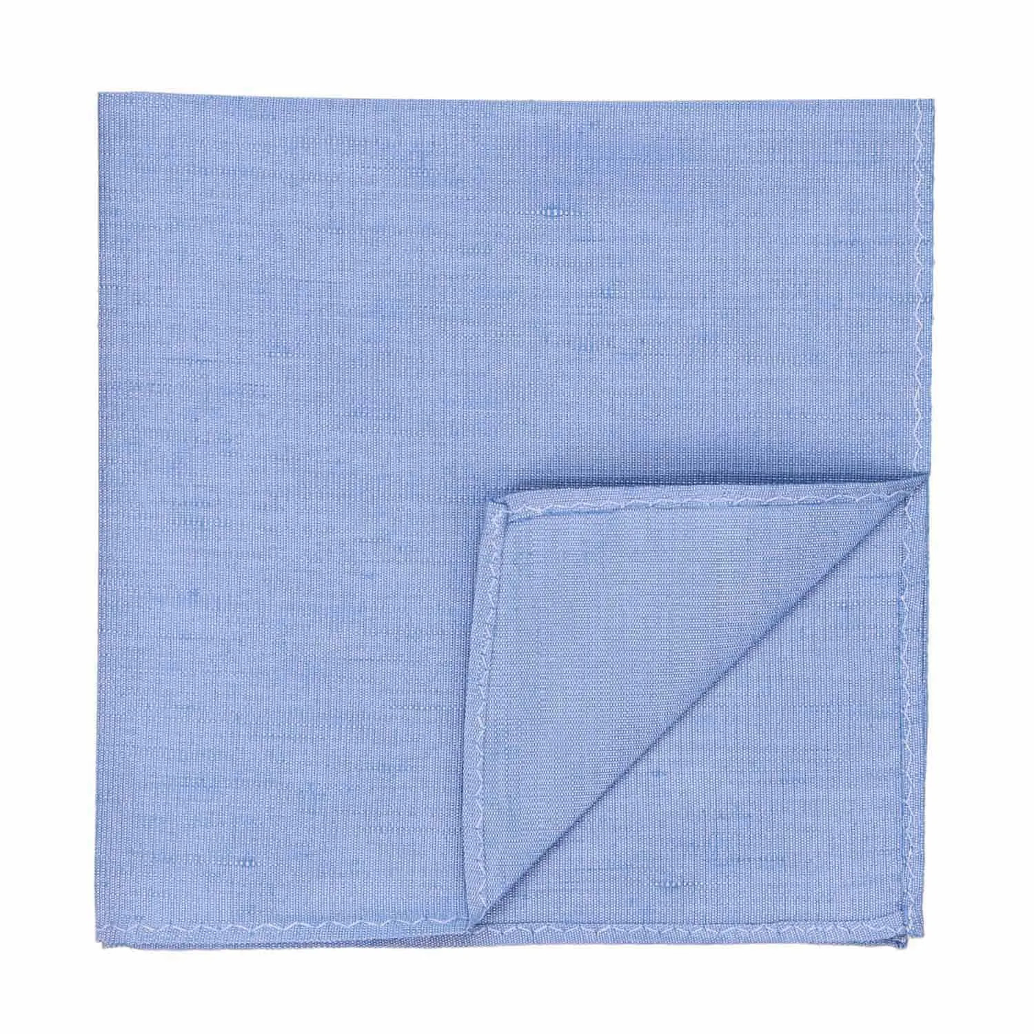 Cornflower Blue Regency Linen/Silk Pocket Square sold by TieMart product image thumbnail 2