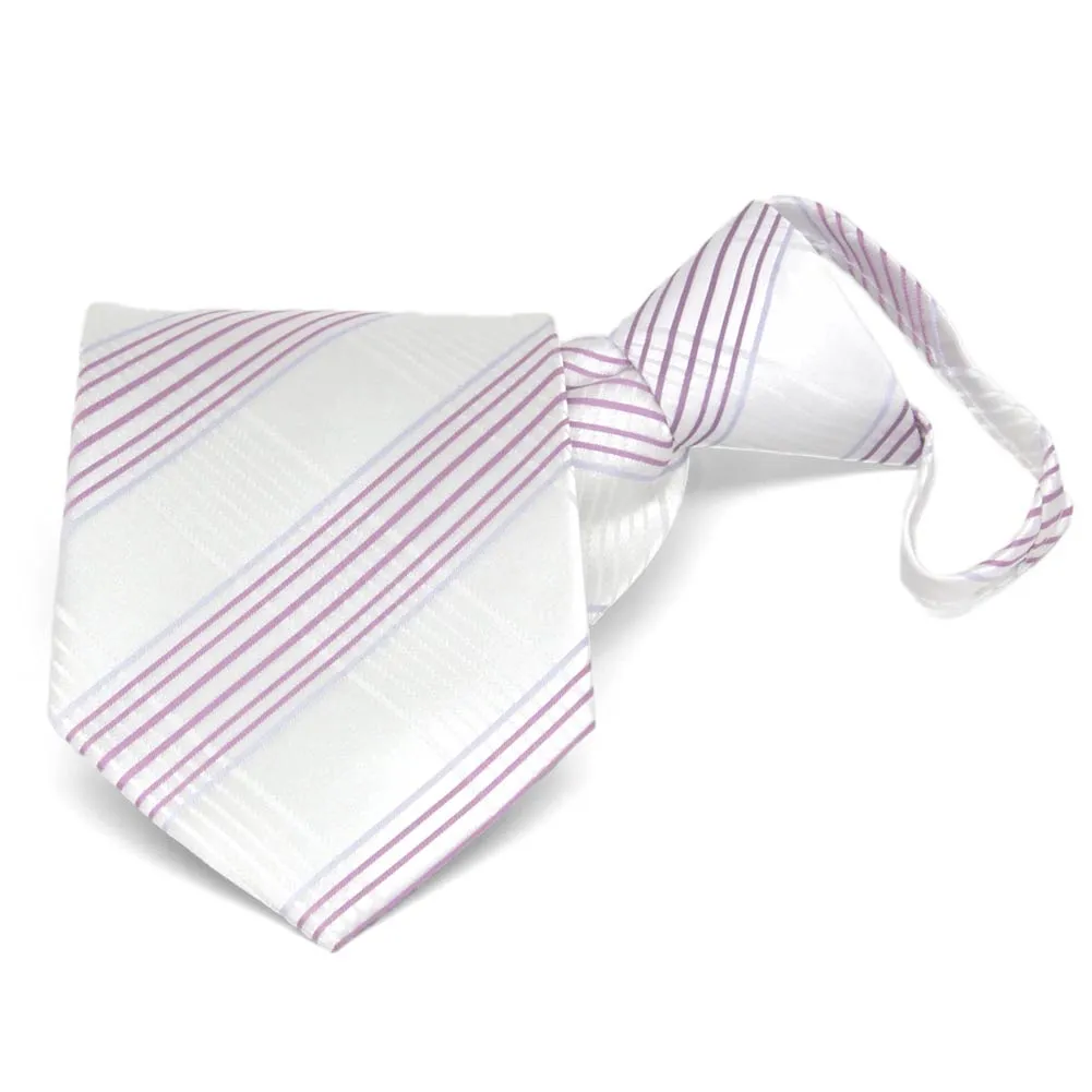 White Jeffrey Plaid Zipper Tie sold by TieMart