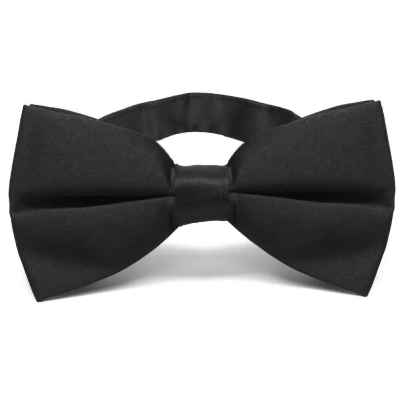 Black Extra Wide Band Collar Bow Tie sold by TieMart