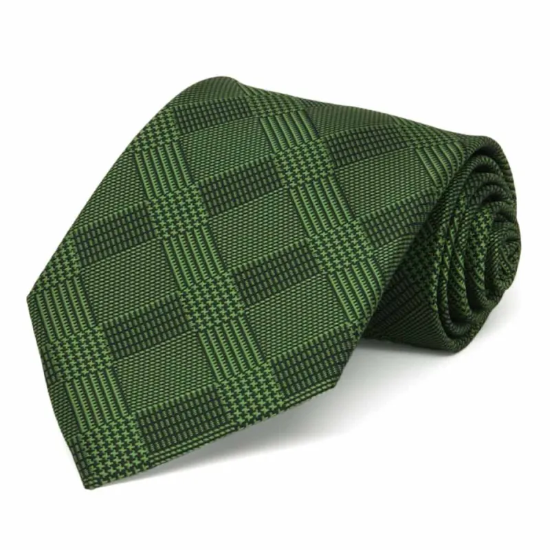 Dark Green Michael Glen Plaid Extra Long Necktie sold by TieMart