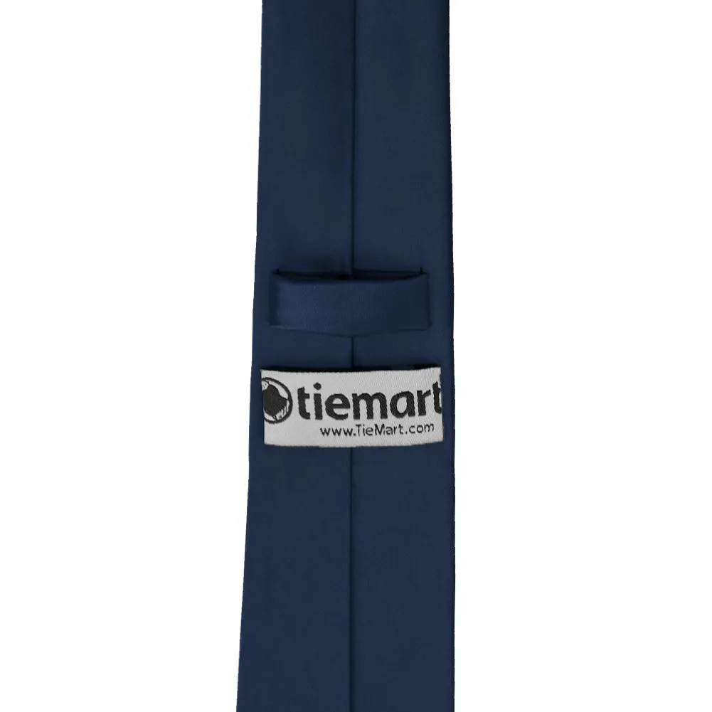 Navy Blue Premium Slim Necktie, 2.5" Width sold by TieMart product image thumbnail 3
