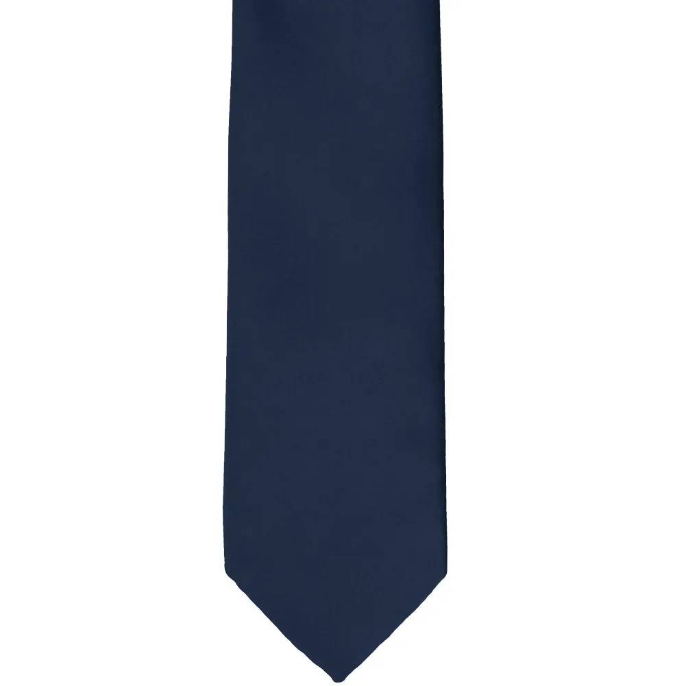 Navy Blue Premium Slim Necktie, 2.5" Width sold by TieMart product image thumbnail 2