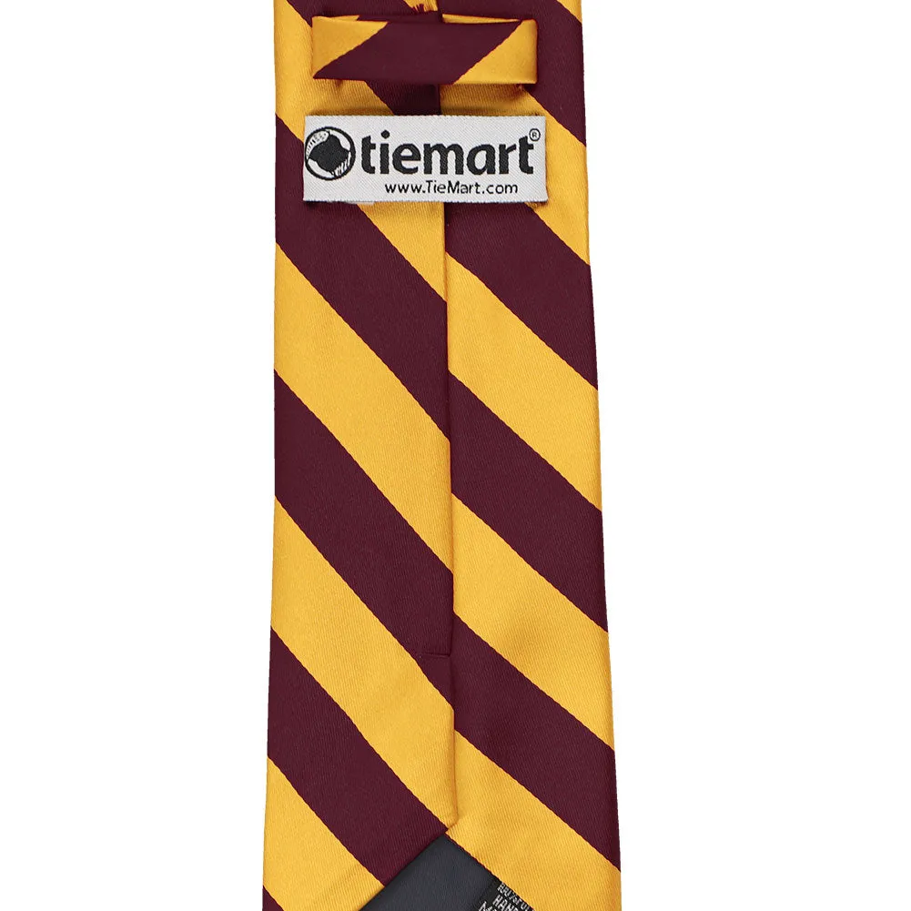 Maroon and Golden Yellow Striped Tie sold by TieMart product image thumbnail 4