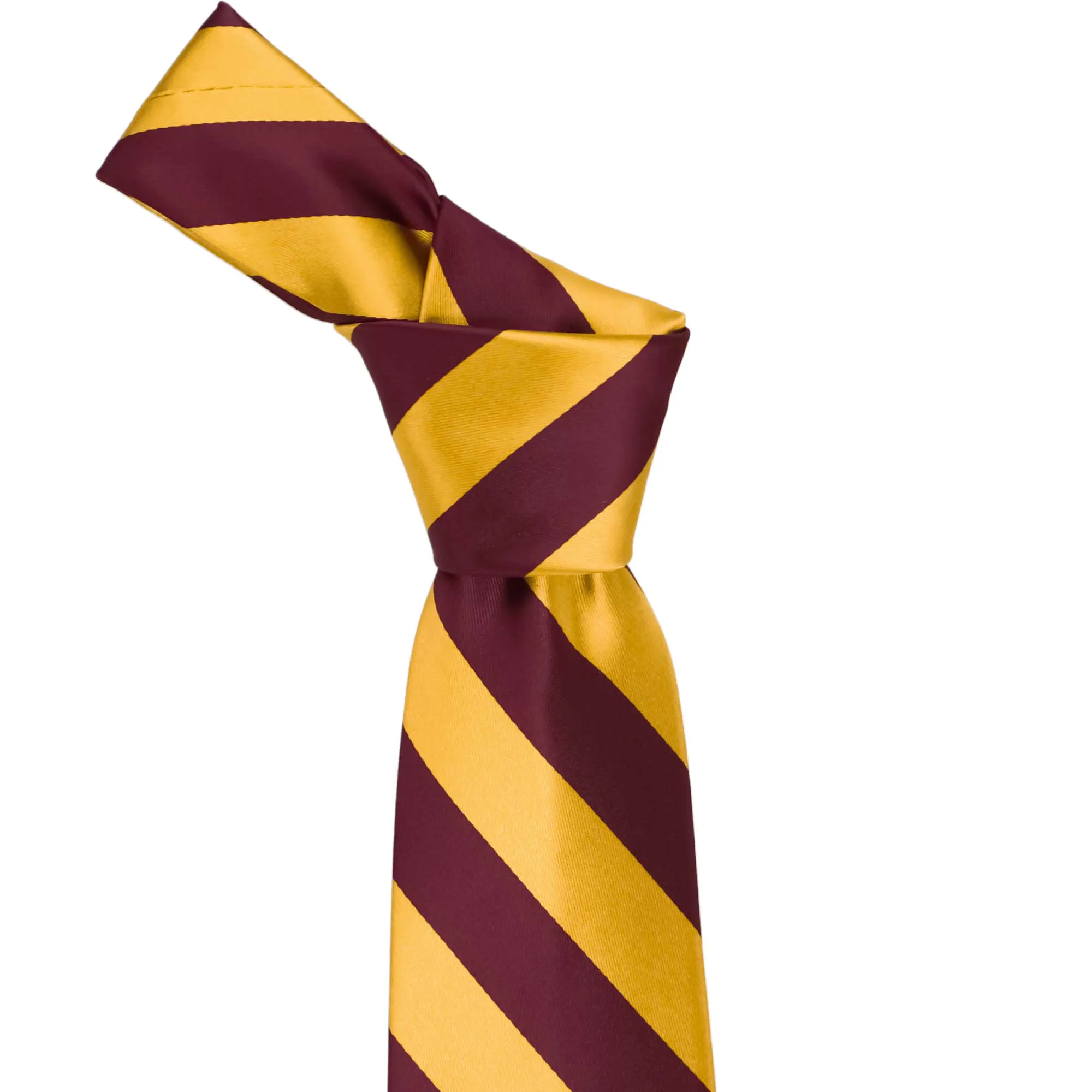Maroon and Golden Yellow Striped Tie sold by TieMart product image thumbnail 2