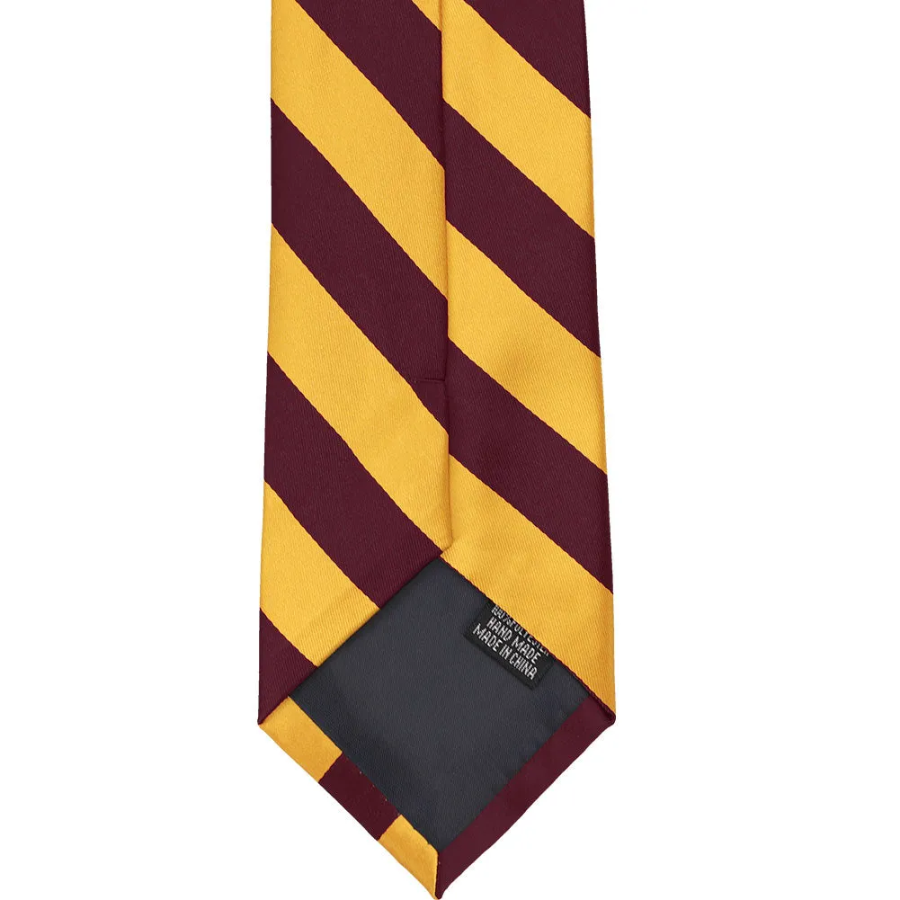 Maroon and Golden Yellow Striped Tie sold by TieMart product image thumbnail 5