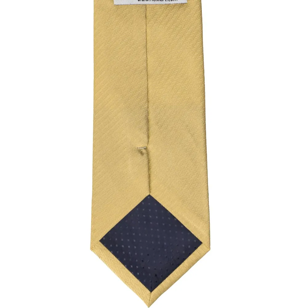 Pale Gold Herringbone Silk Necktie sold by TieMart product image thumbnail 4