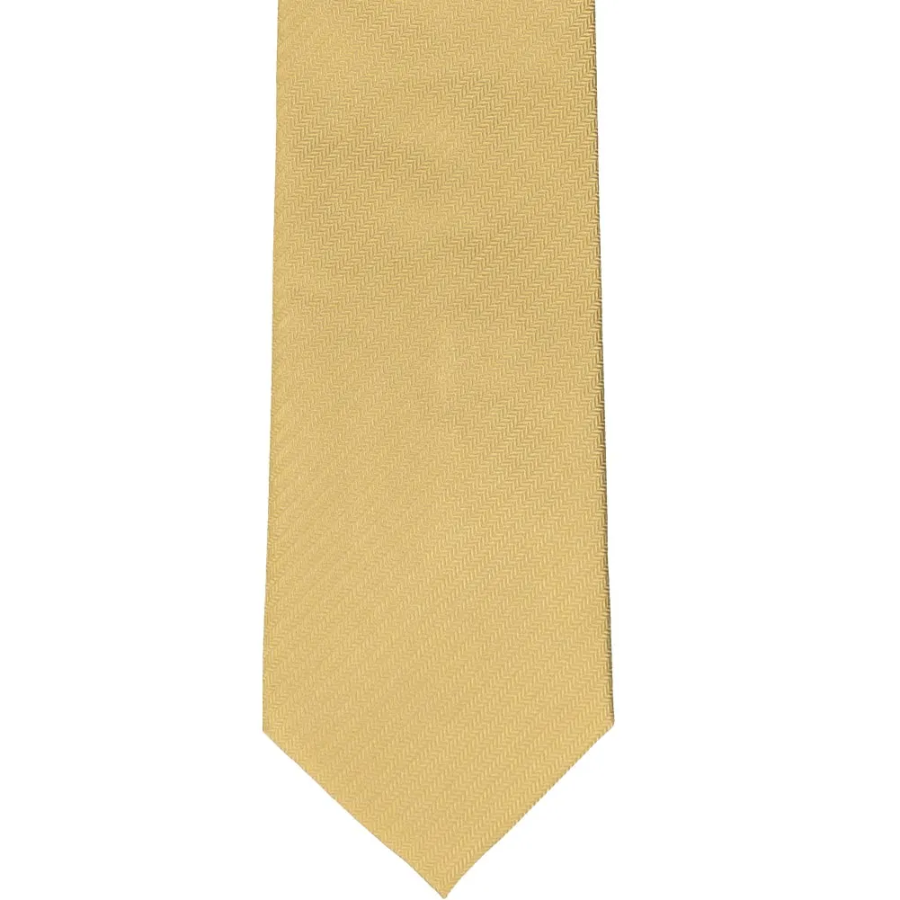 Pale Gold Herringbone Silk Necktie sold by TieMart product image thumbnail 2