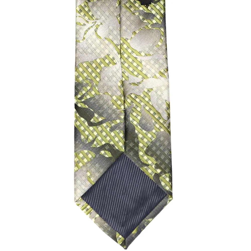 Lime Green Dunlap Floral Necktie sold by TieMart product image thumbnail 3