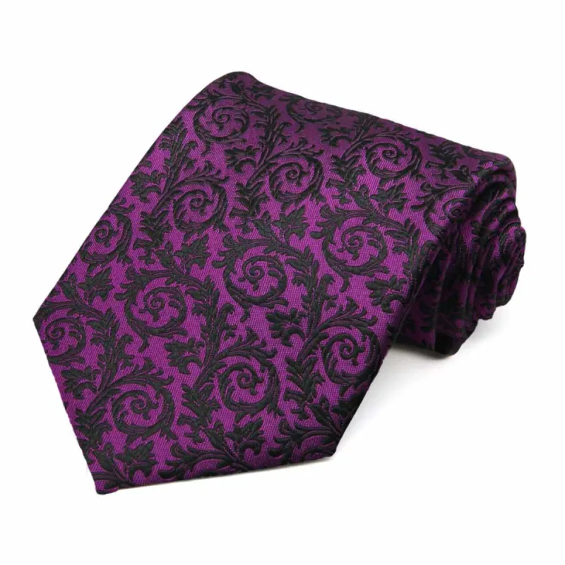 Vivid Violet Advisor Floral Silk Necktie sold by TieMart