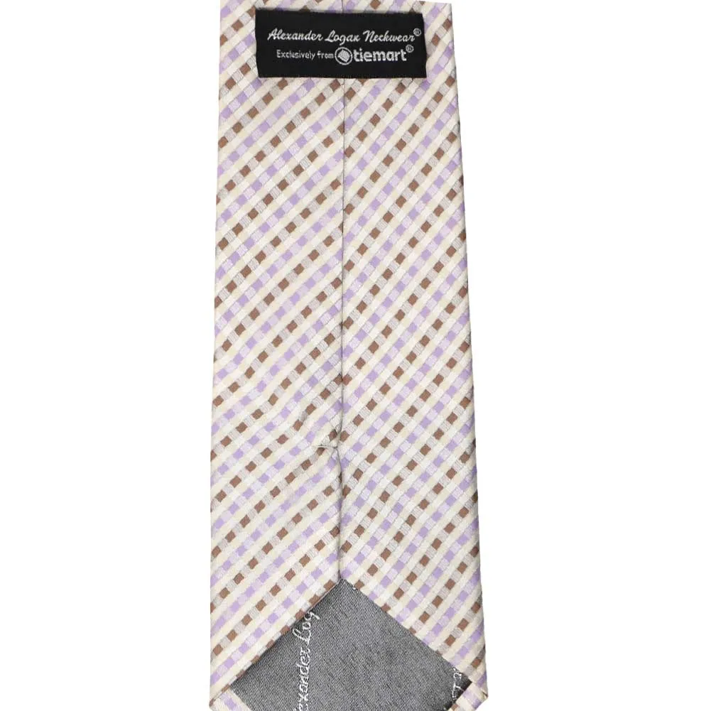Cream George Plaid Necktie sold by TieMart product image thumbnail 4