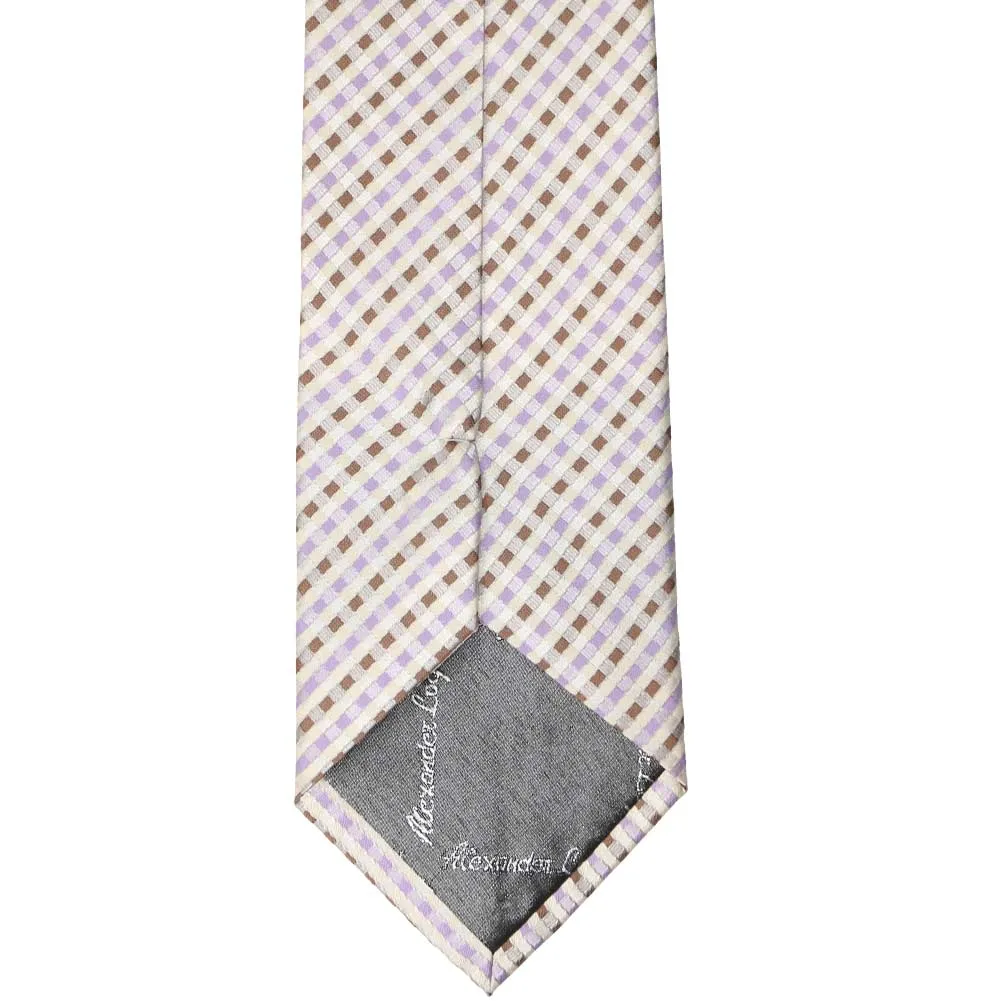 Cream George Plaid Necktie sold by TieMart product image thumbnail 5