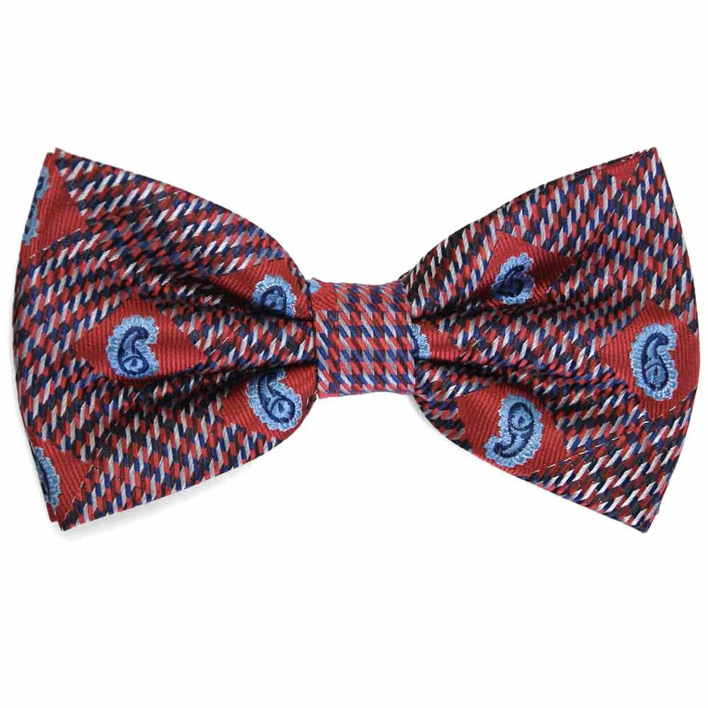 Red Churchill Paisley Bow Tie sold by TieMart