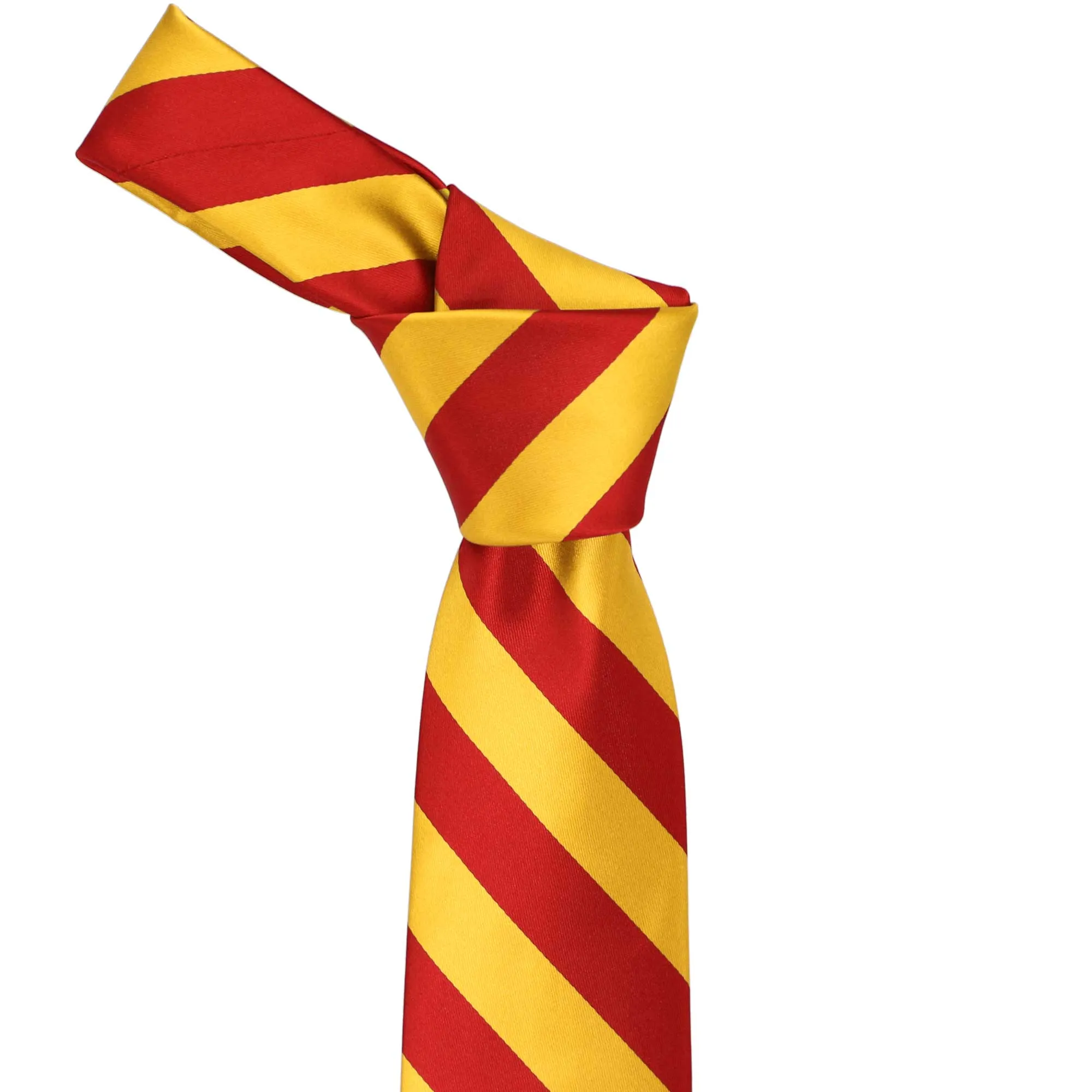 Red and Golden Yellow Extra Long Striped Tie sold by TieMart product image thumbnail 2