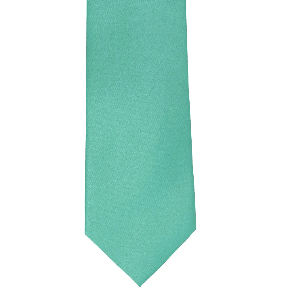 Aquamarine Solid Color Clip-On Tie sold by TieMart product image thumbnail 3