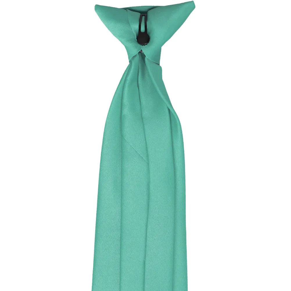 Aquamarine Solid Color Clip-On Tie sold by TieMart product image thumbnail 4