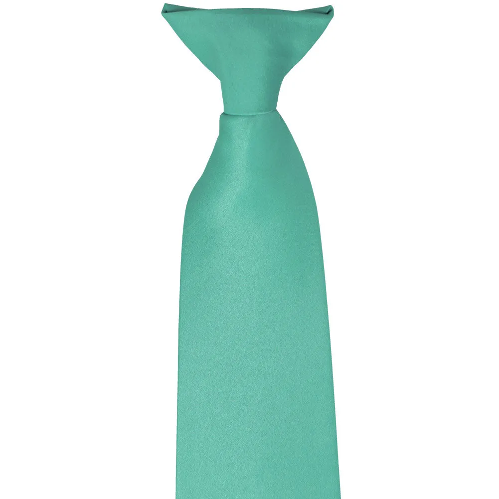 Aquamarine Solid Color Clip-On Tie sold by TieMart product image thumbnail 2