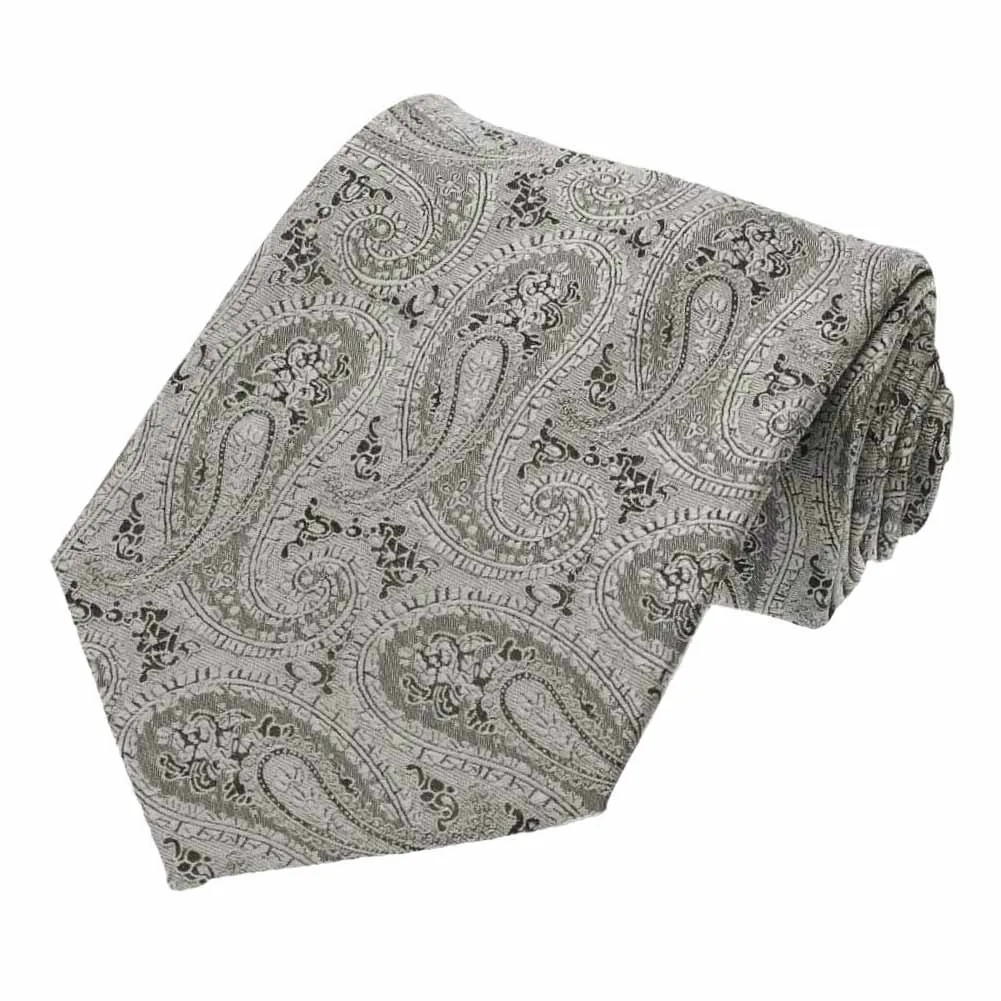 Gray Melville Paisley Necktie sold by TieMart