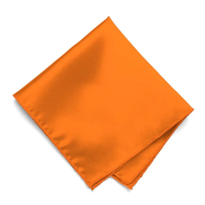 Pumpkin Orange Solid Color Pocket Square sold by TieMart