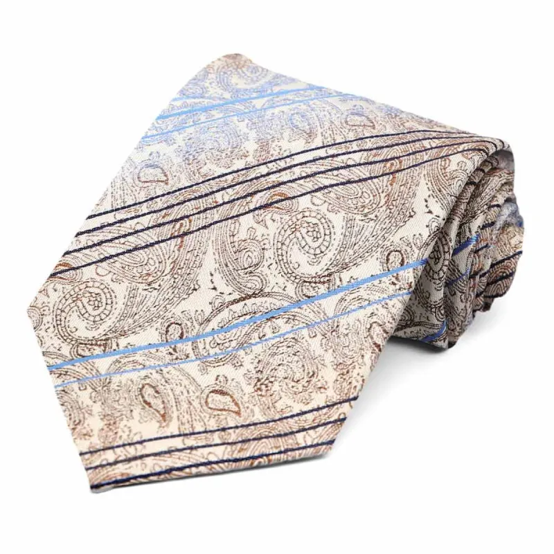 Light Brown Alden Paisley Necktie sold by TieMart