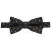 Black and Old Gold Polka Dot Bow Tie sold by TieMart