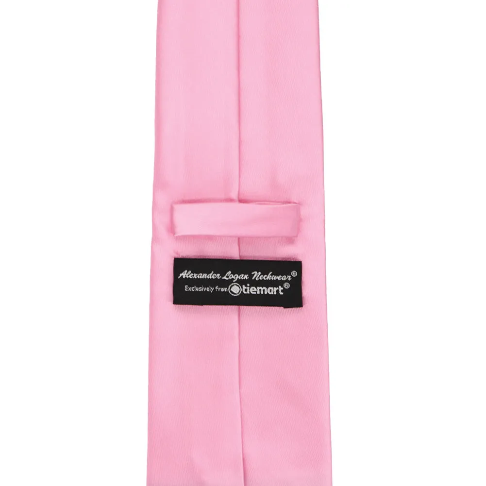Pink Solid Color Necktie sold by TieMart product image thumbnail 3