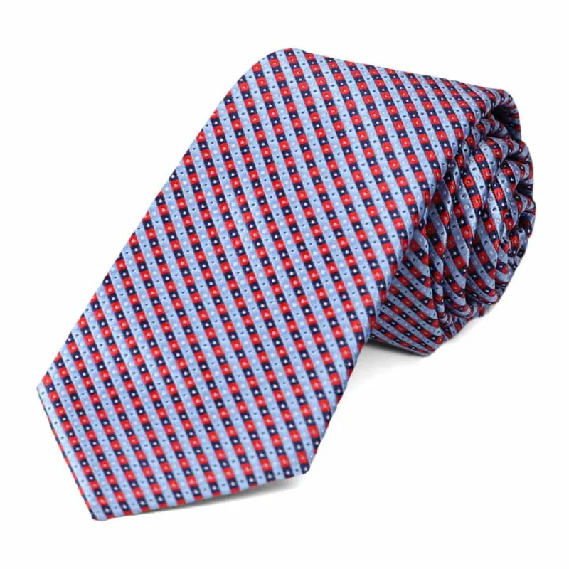 Red Parker Checked Slim Necktie sold by TieMart