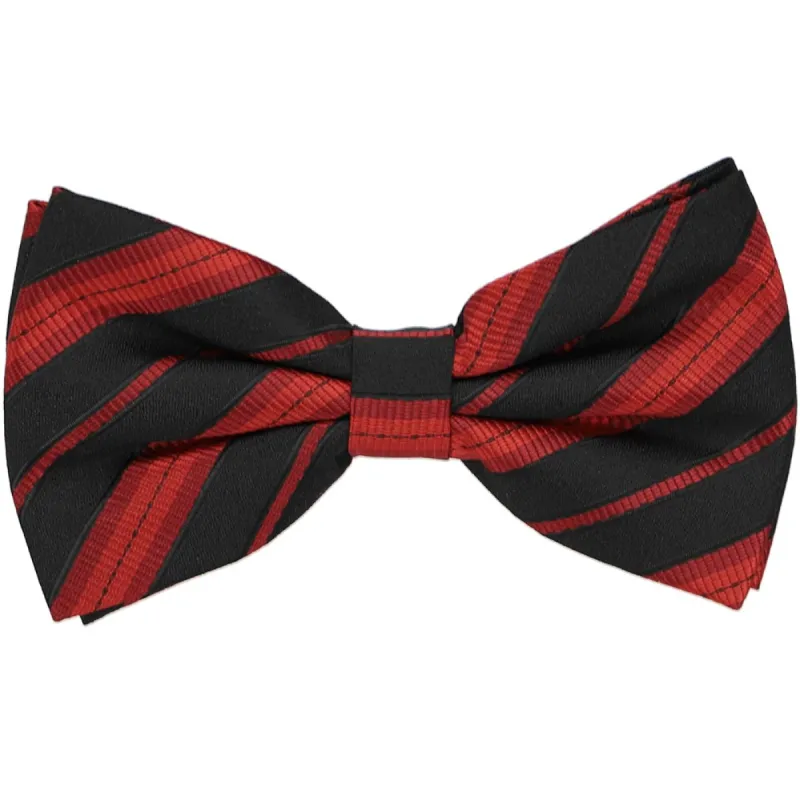 Red and Black Allegheny Striped Bow Tie sold by TieMart