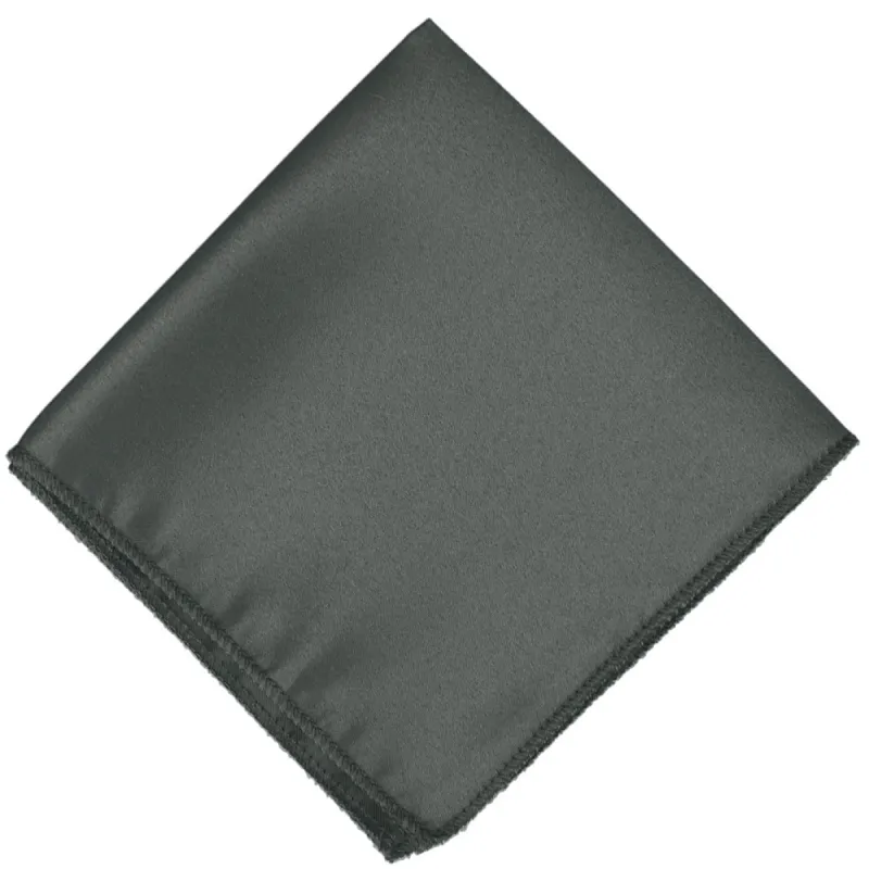 Battleship Gray Pocket Square sold by TieMart