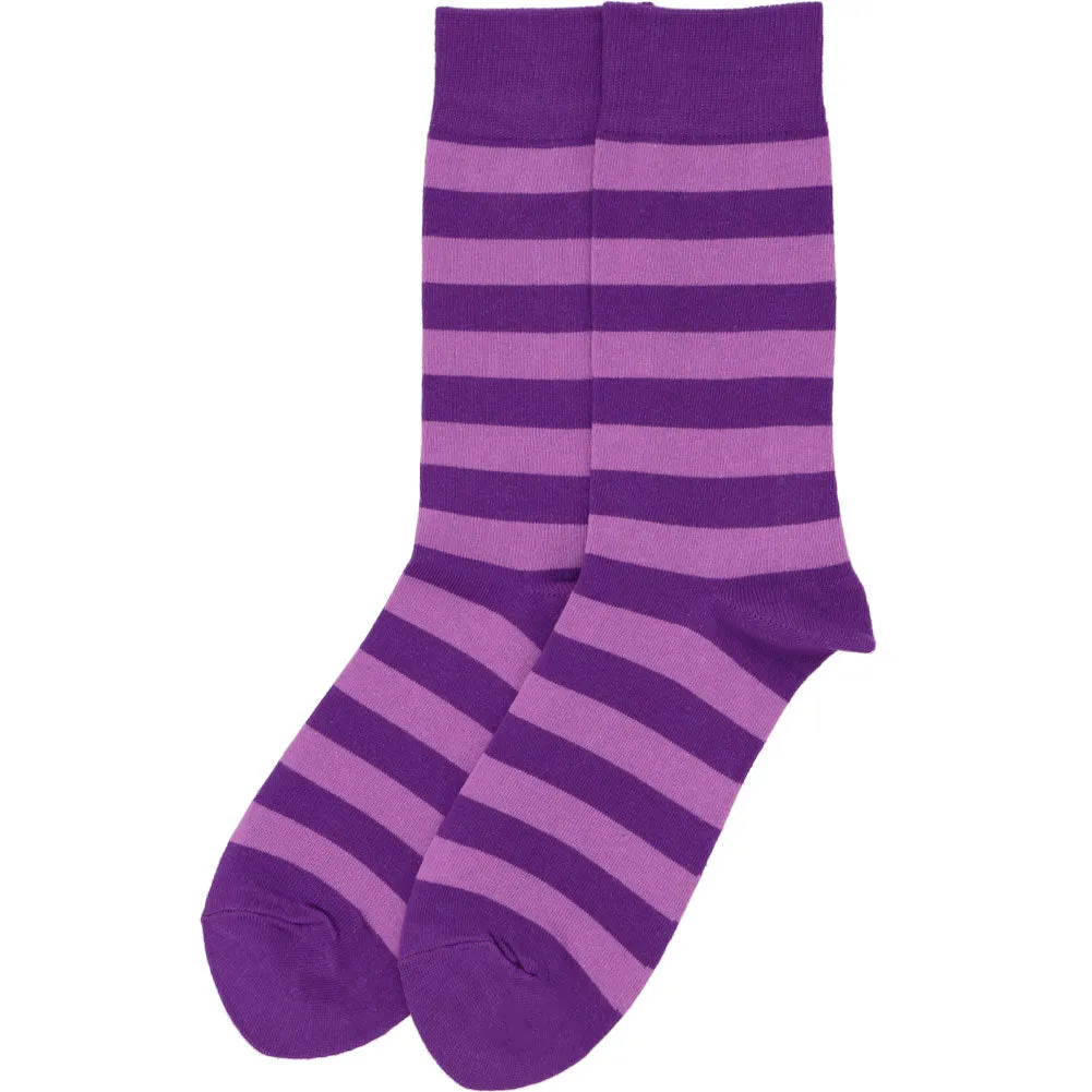 Men's Violet and Bright Lavender Striped Socks sold by TieMart product image thumbnail 3