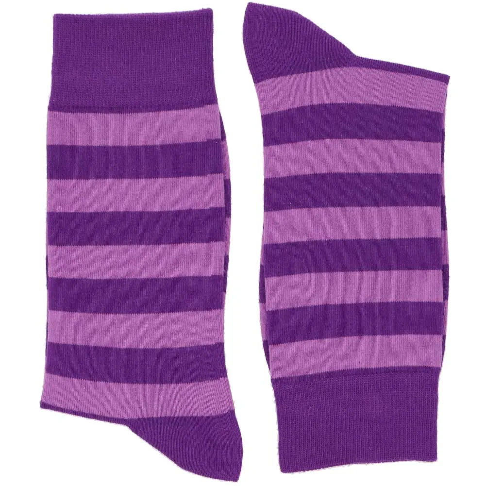 Men's Violet and Bright Lavender Striped Socks sold by TieMart product image thumbnail 2