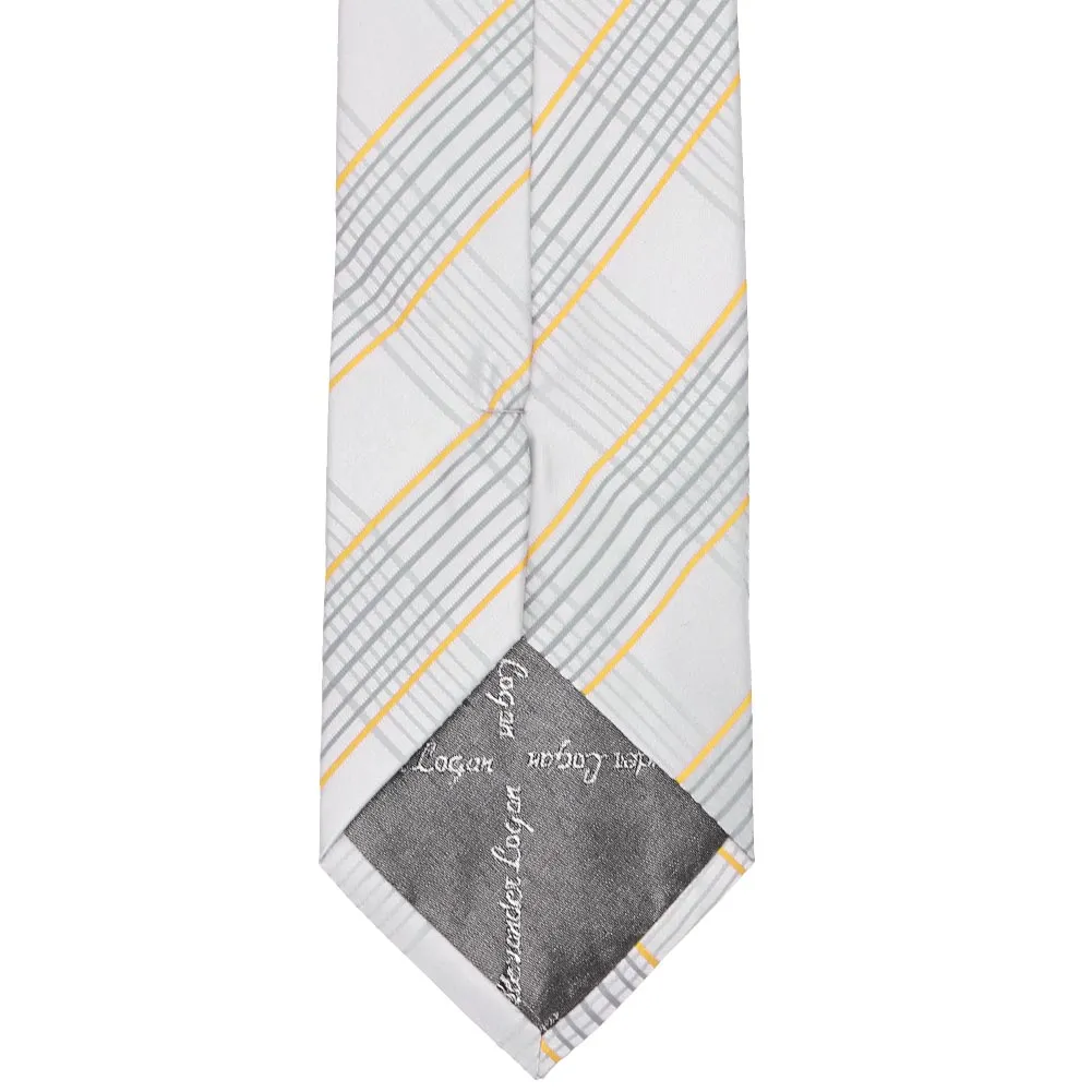 Soft Gray Jeffrey Plaid Zipper Tie sold by TieMart product image thumbnail 3