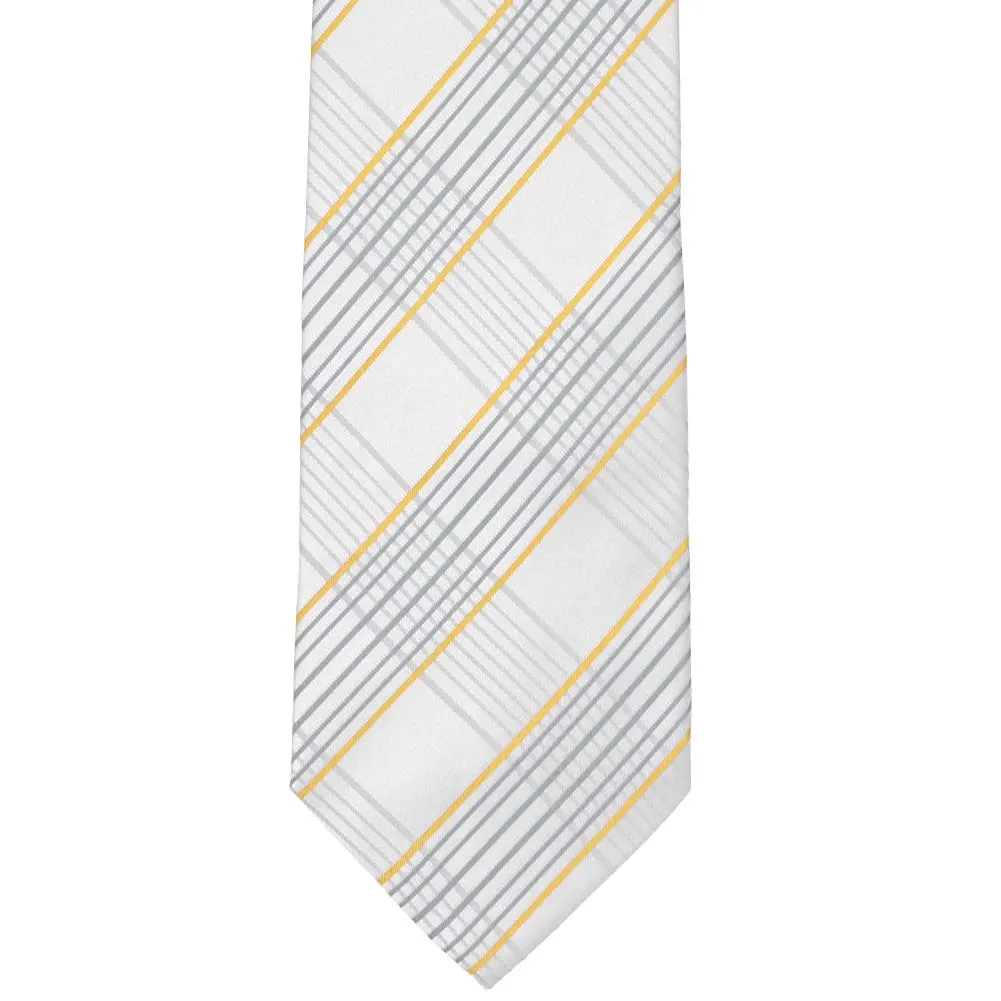 Soft Gray Jeffrey Plaid Zipper Tie sold by TieMart product image thumbnail 2