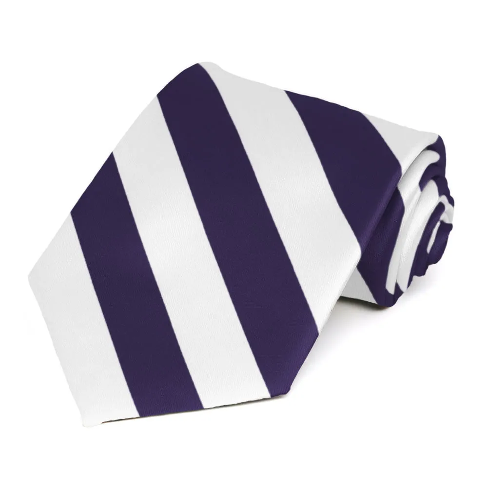 Lapis Purple and White Striped Tie sold by TieMart