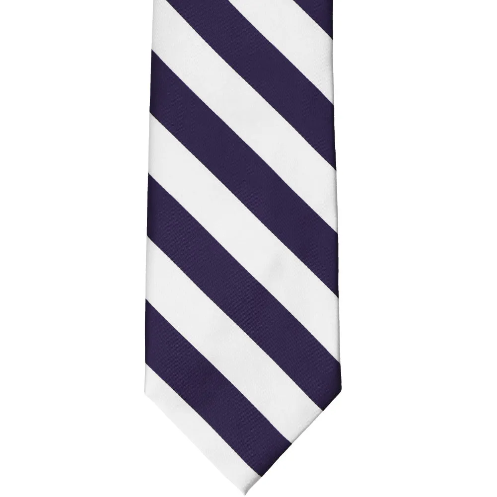 Lapis Purple and White Striped Tie sold by TieMart product image thumbnail 3