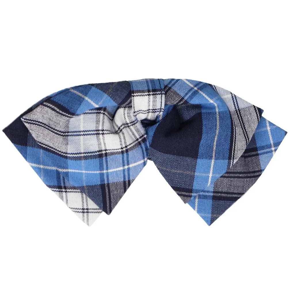 Blue Plaid Floppy Bow Tie sold by TieMart