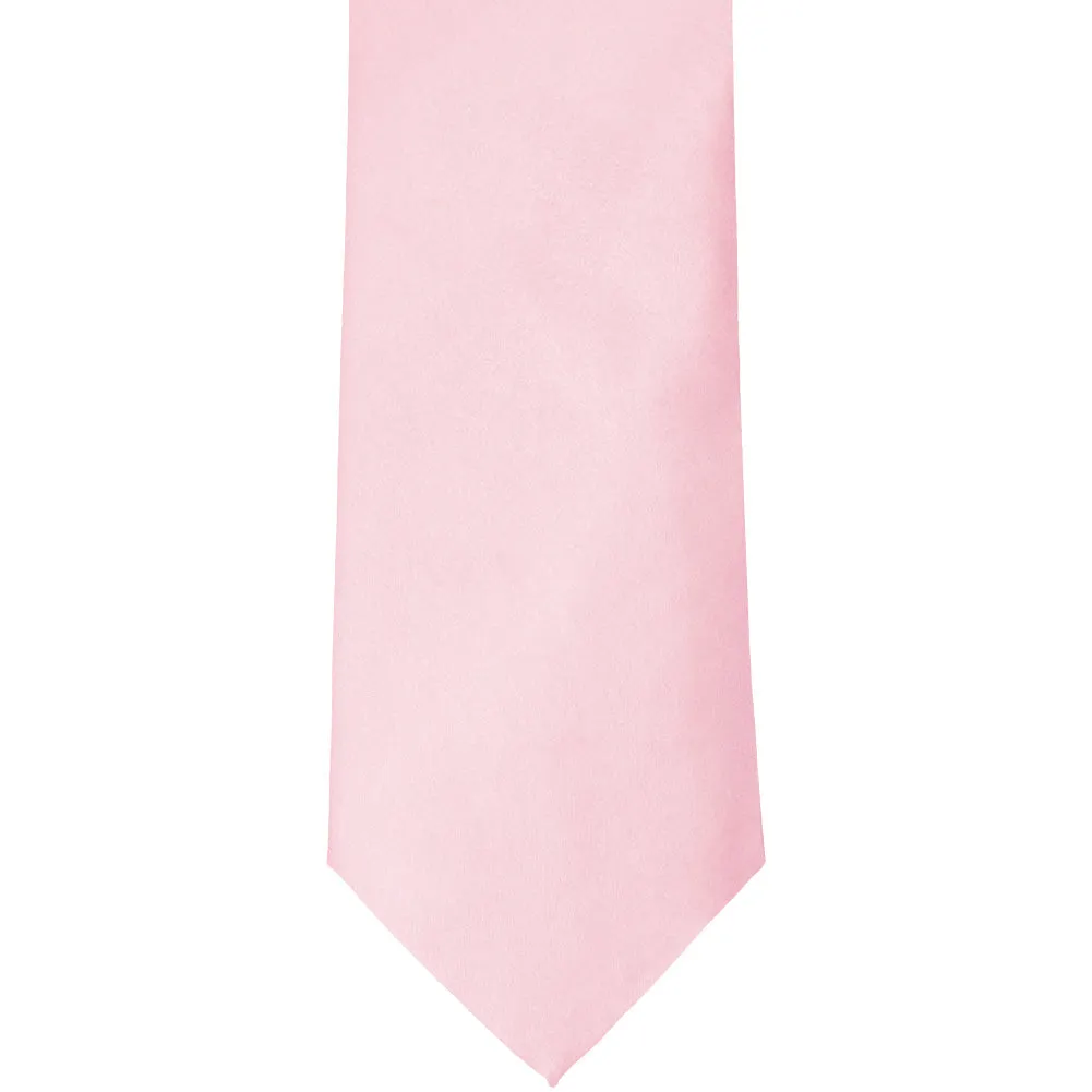 Carnation Pink Extra Long Solid Color Necktie sold by TieMart product image thumbnail 2